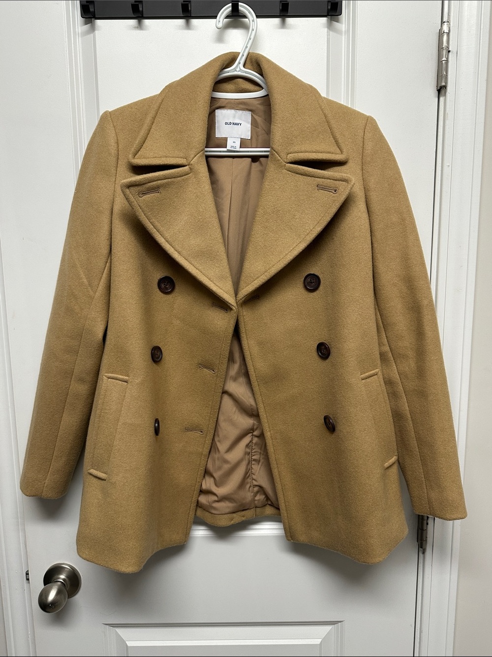 Old Navy Camel Double-Breasted Peacoat